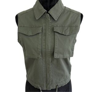 A New Day- Olive Green Zip Vest (Sz xs)